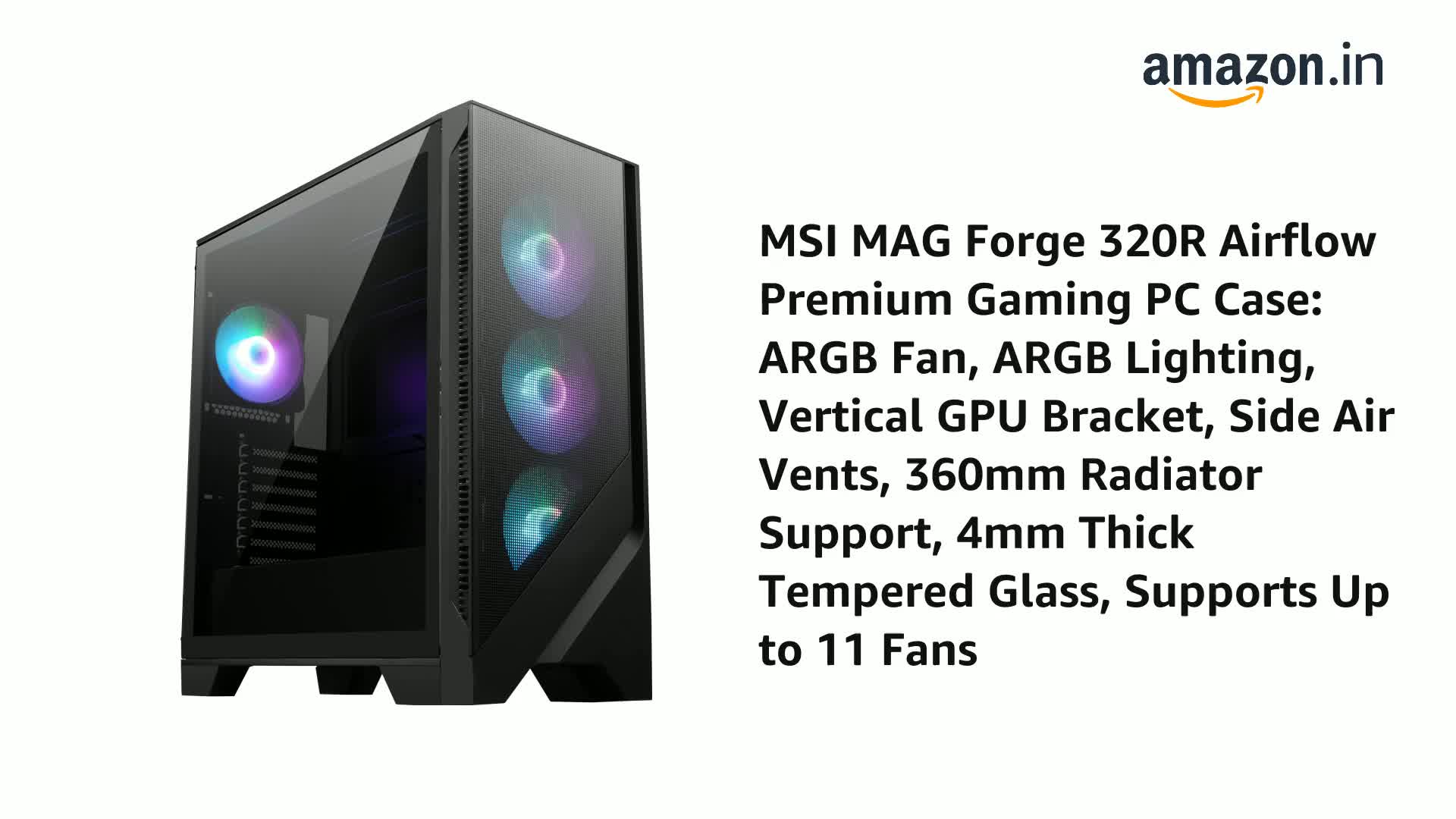 Amazon.in: Buy MSI MAG Forge 320R Airflow Mid-Tower PC Case - ATX